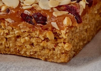 Caramel and Cranberry Flapjack Detail