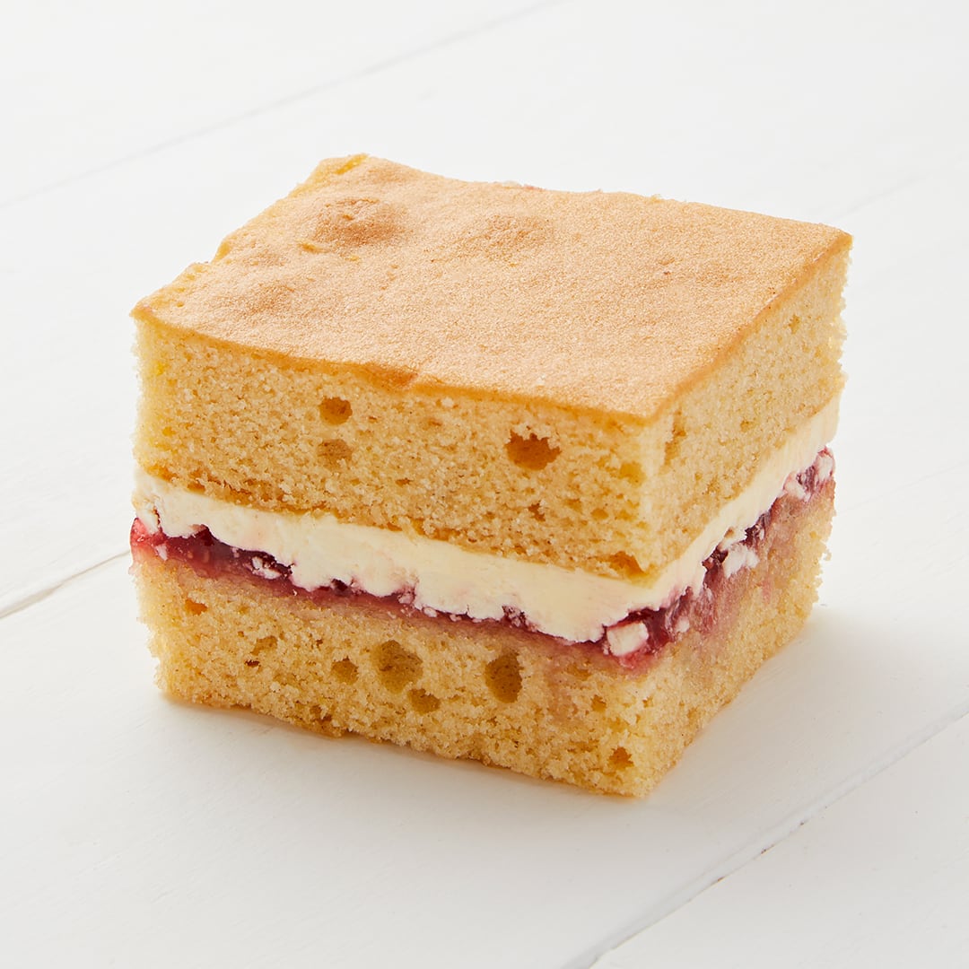 Victoria sponge layer cake slice